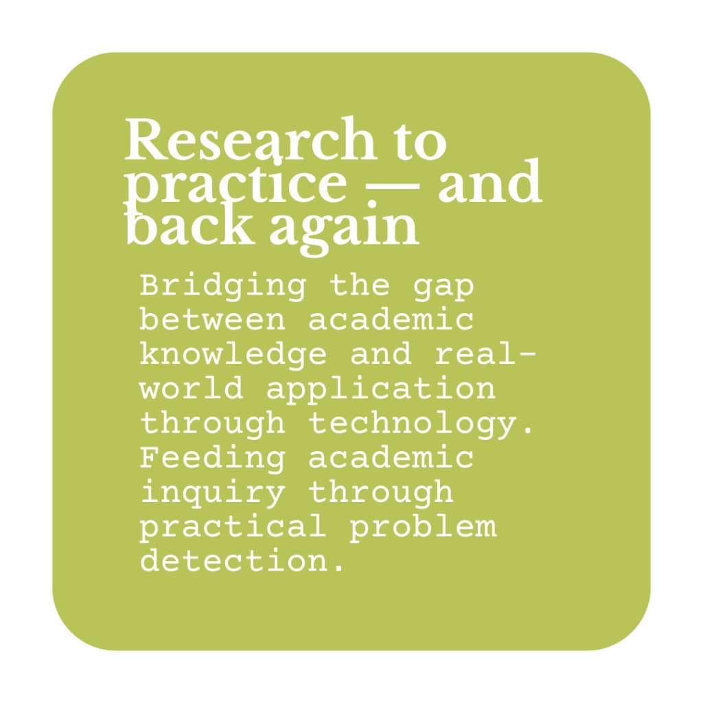 Research to practice and back again.